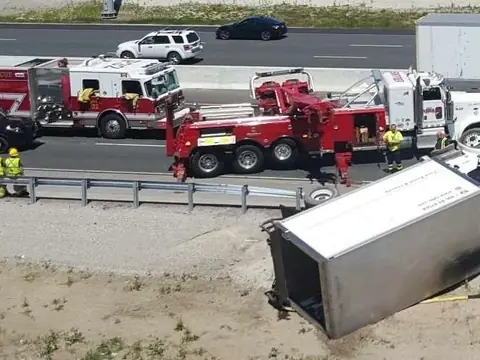 Abrams highway recovery of a rolled box trailer